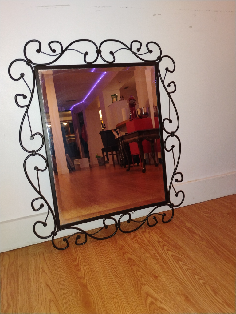 Black Metal Framed Mirror