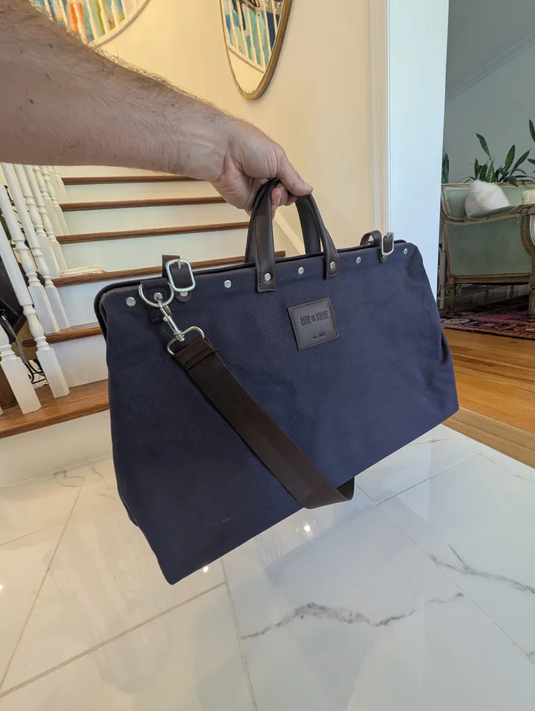 Line of Trade Navy Canvas Weekender duffle bag image indicator(2)