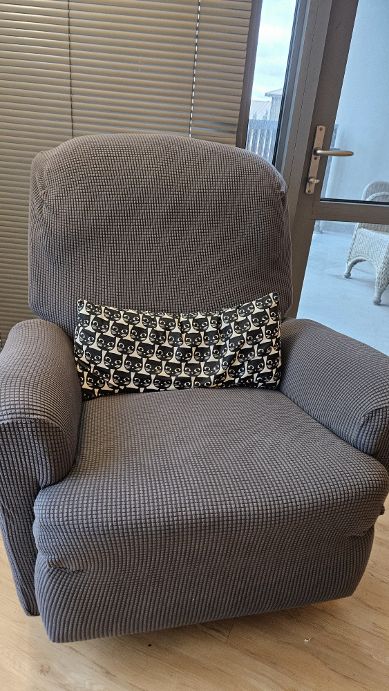Recliner chair with gray covers