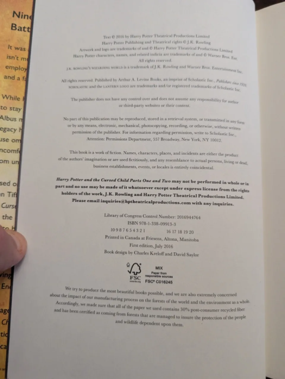 Harry Potter - 1st Ed of the Cursed Child image indicator(2)