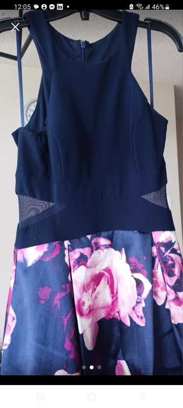 Floral Print Dress - Navy Blue, BA Nites - photo 2
