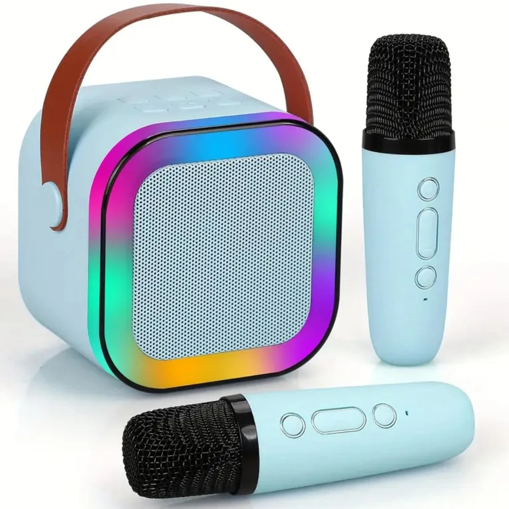 Blue Karaoke Mini Set - 2 Microphones With Speaker