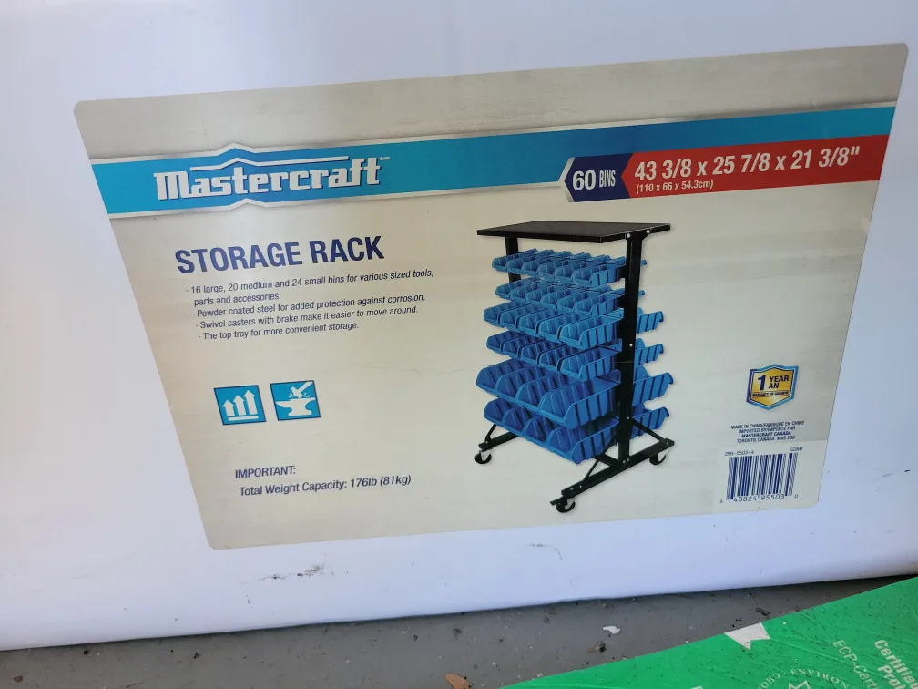Mastercraft 60 Bin Storage Rack - New in Box! thumbnail