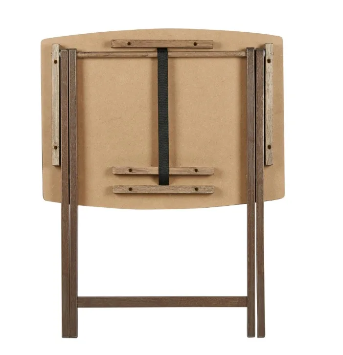 Folding Brown Wood TV Tray Table image indicator(2)