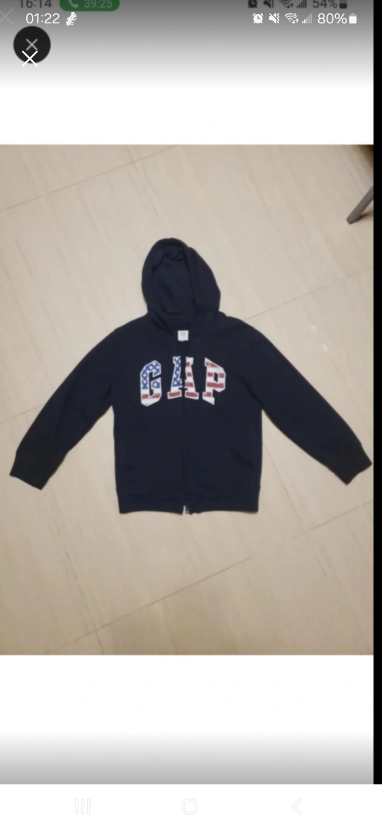 GAP Navy American Flag Logo Zip Up Hoodie Jacket