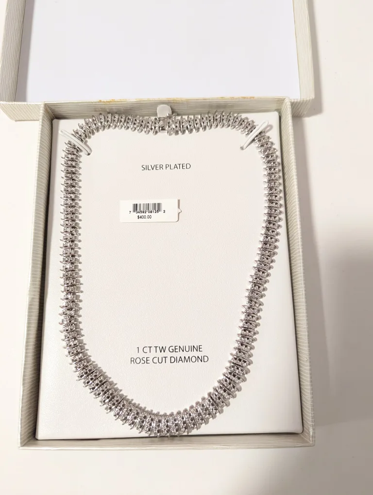 1 CT TW Genuine Rose Cut Diamond Necklace thumbnail