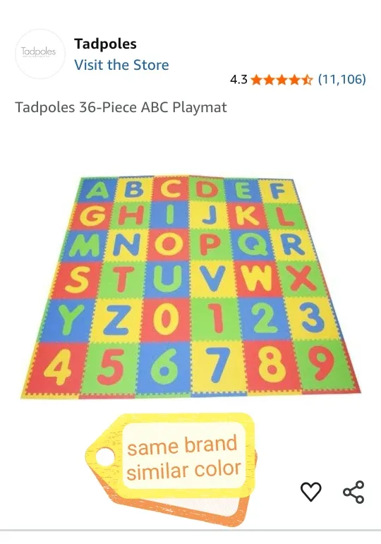 Tadpoles 36-Piece ABC Playmat 36 square feet thumbnail