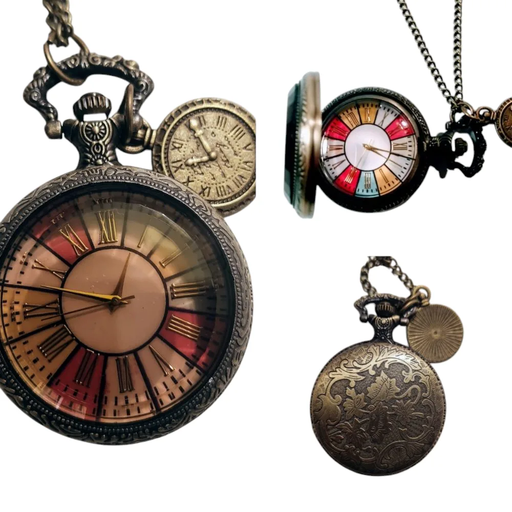 Vintage Style  Roman Numerals Pocket Watch Necklace thumbnail