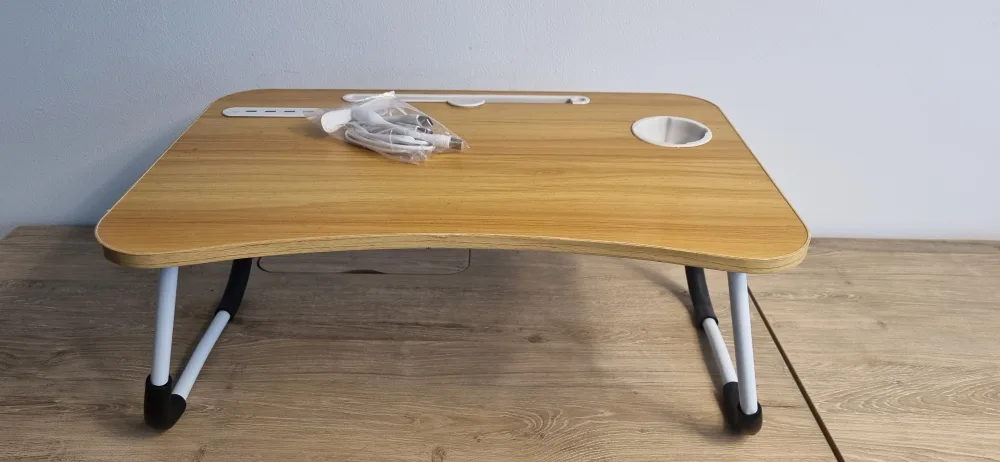 Portable Laptop Bed Desk with USB Fan - New thumbnail