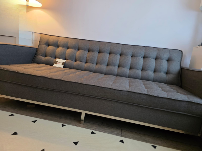 Mid-Century Modern Grey Sofa 84" - photo 2
