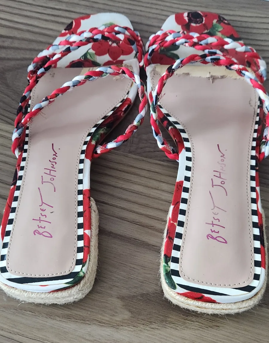 Betsey Johnson Floral Sandals SZ 6.5M image indicator(2)