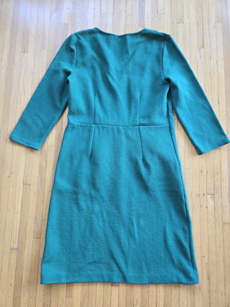 Boden Sheath Dress Green Knee Length 3/4 Sleeve Pockets Pullover - photo 5