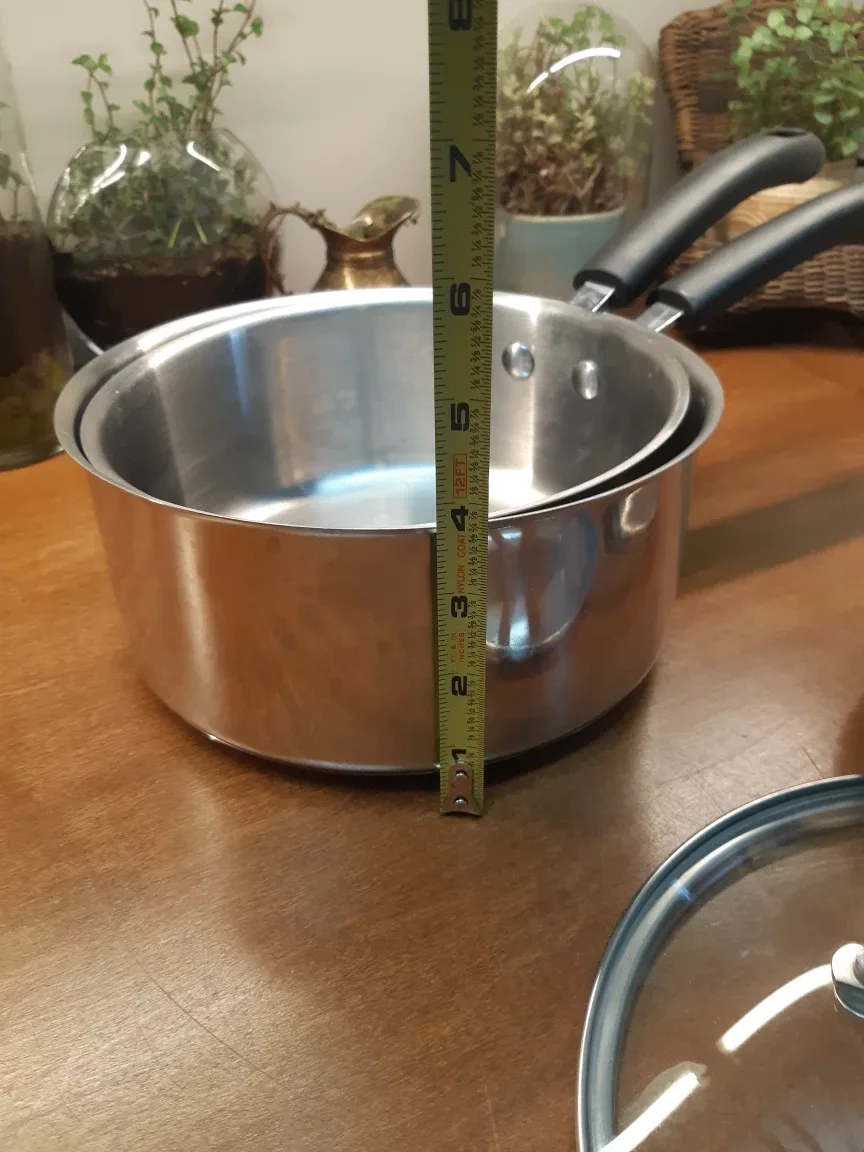 set of 2 master chef pots with lids image indicator(6)