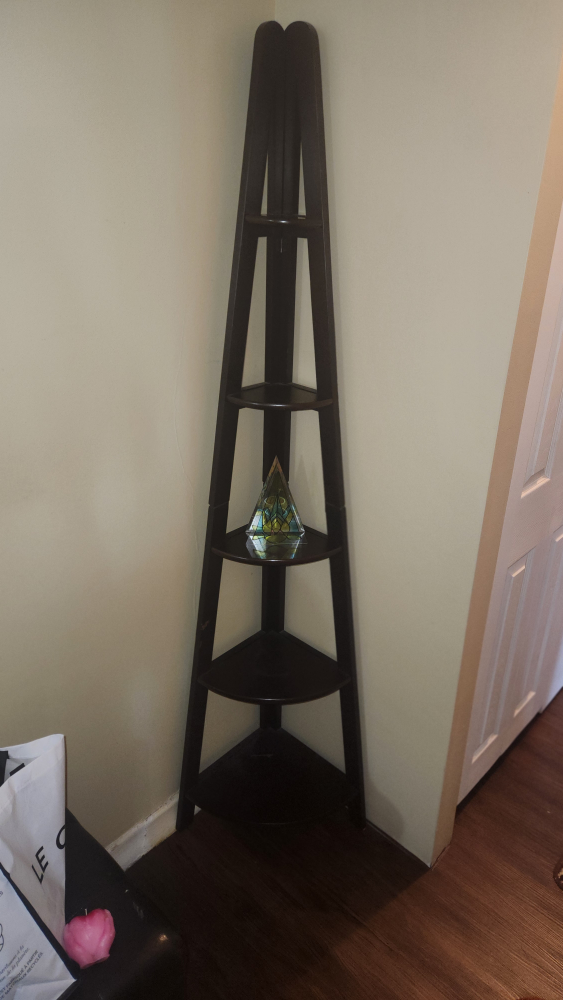 Dark Brown Corner Shelf - 5 Tier