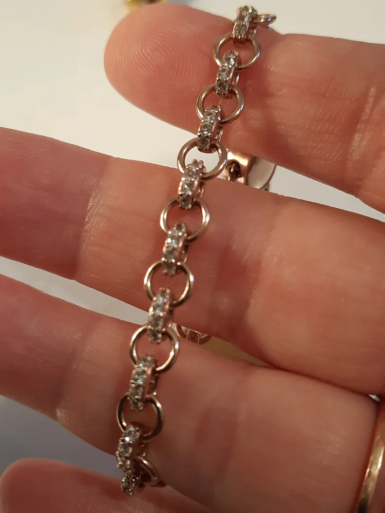 18kon 925 silver roz gold bracelet image indicator(7)