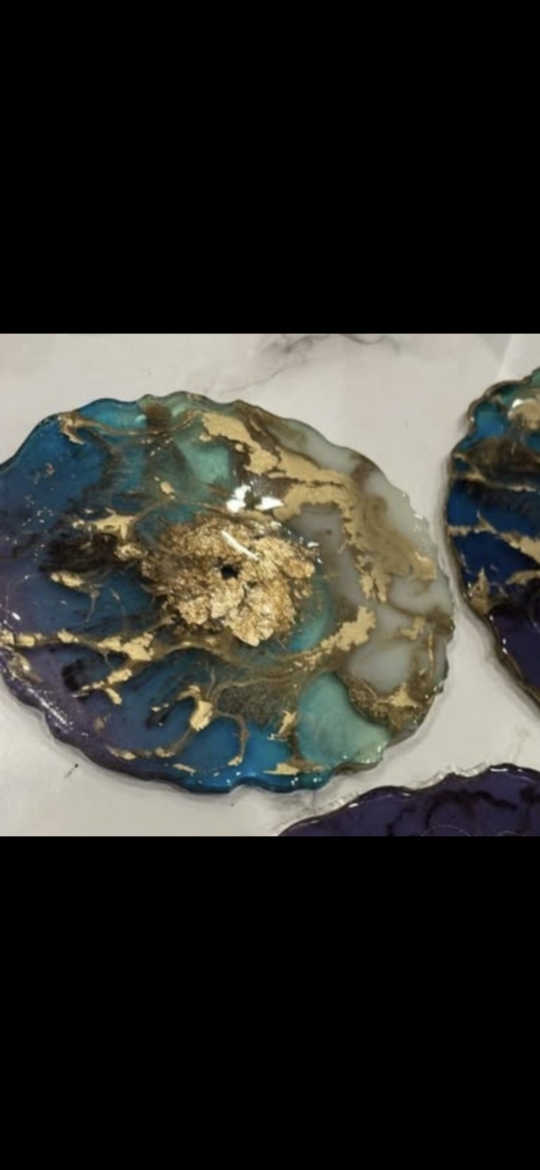 Handmade Resin Coasters with Gold Flakes - photo 5