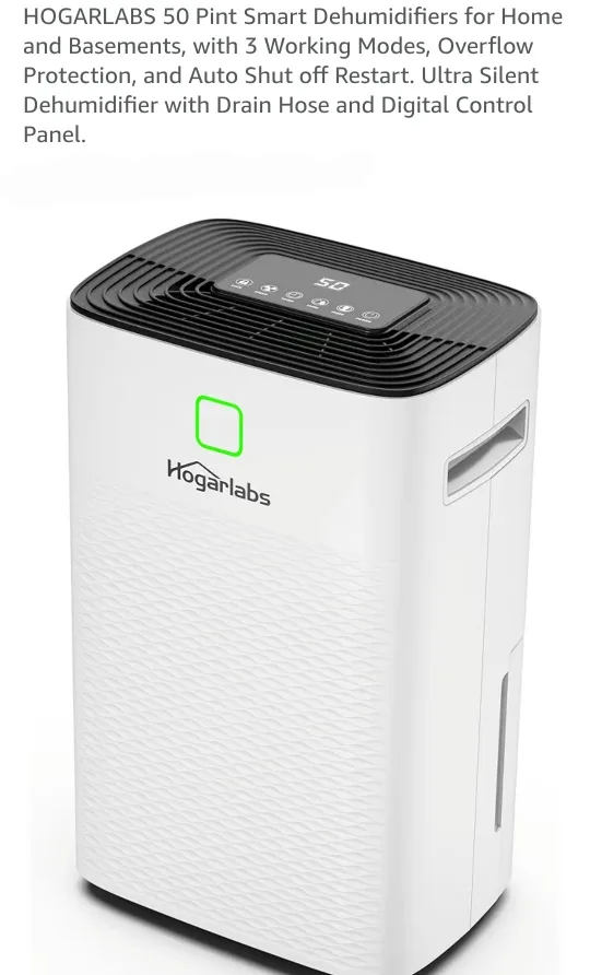 HogarLabs 50 Pint Smart Dehumidifier thumbnail