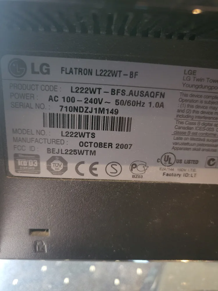 LG Flatron L222WT-BF Monitor image indicator(3)