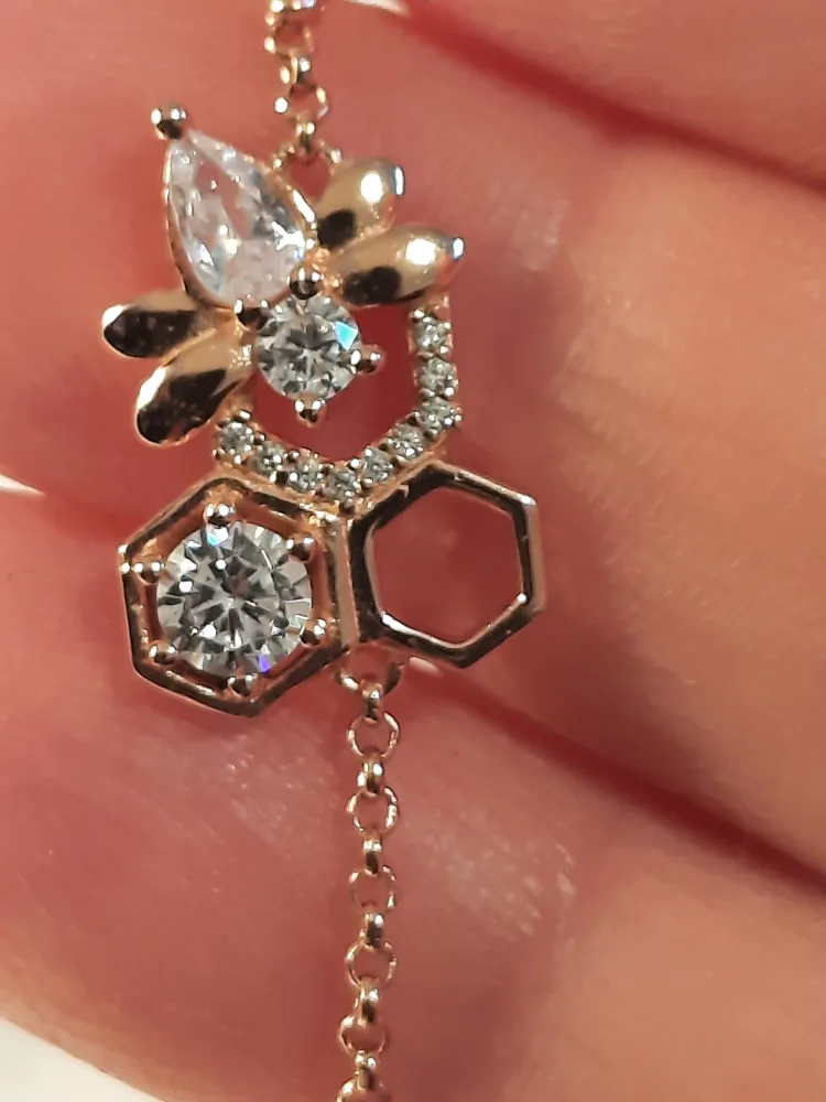 Rose Gold on 925 silver Bee Bracelet image indicator(2)