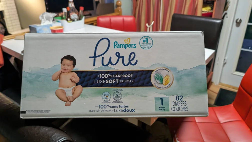 🥕👀-Pampers Pure Diapers Size 1 (82 count) FCFS image indicator(3)