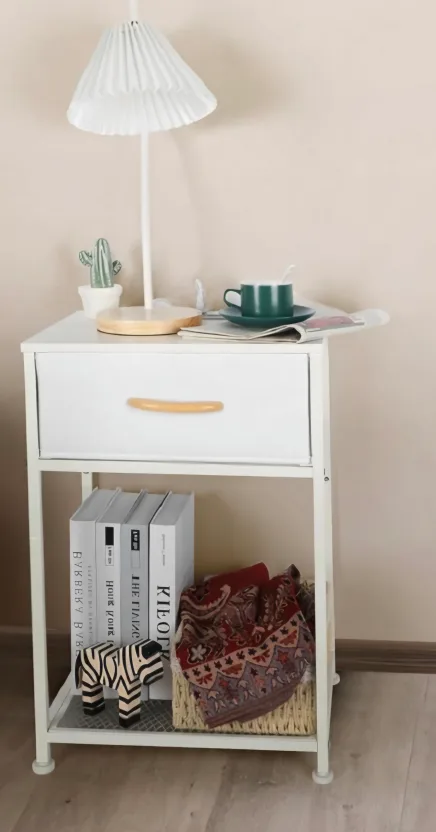 White Nightstand with Charging Station thumbnail