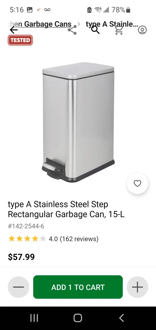 Stainless Steel Step Garbage Can, 15L image indicator(5)