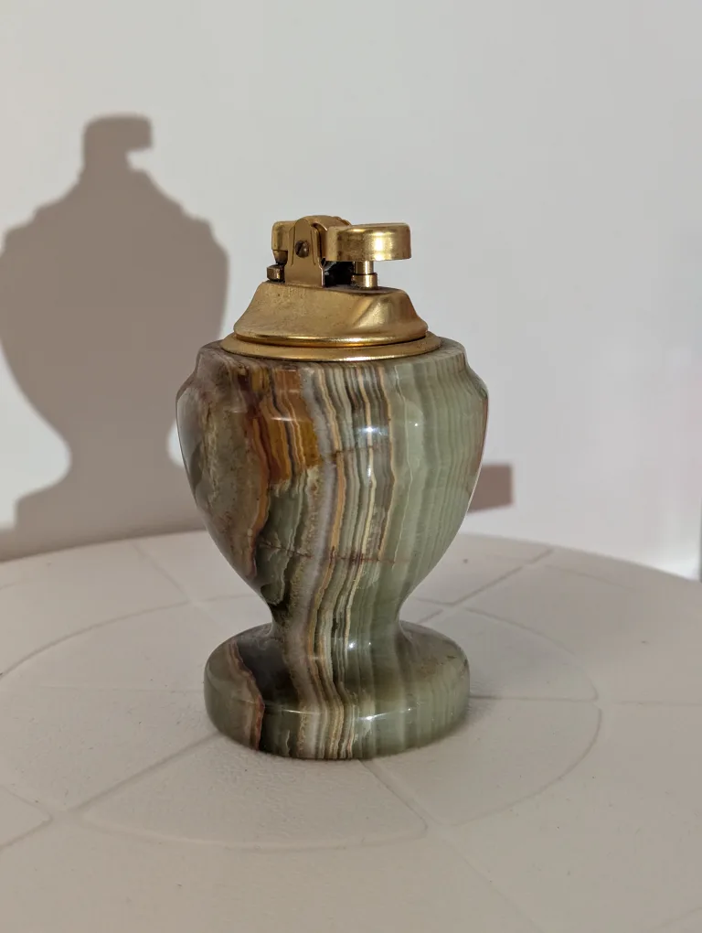 Vintage Green Onyx Table Lighter 4.5 inches thumbnail