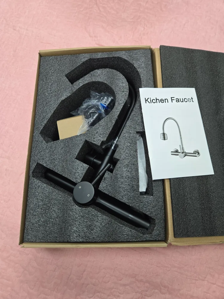New Matte Black Kitchen Faucet with Sprayer image indicator(2)