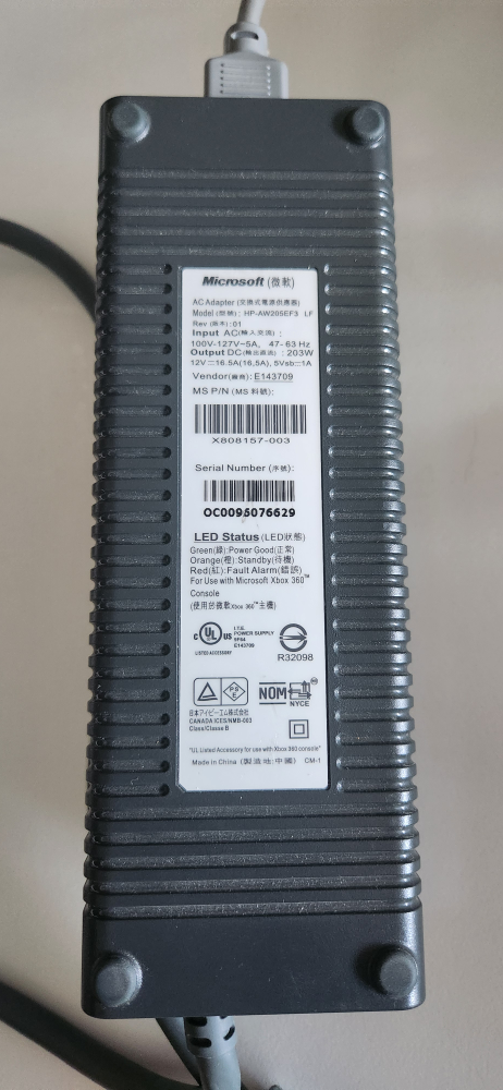 Xbox 360 Power Supply and AV Cable - photo 2
