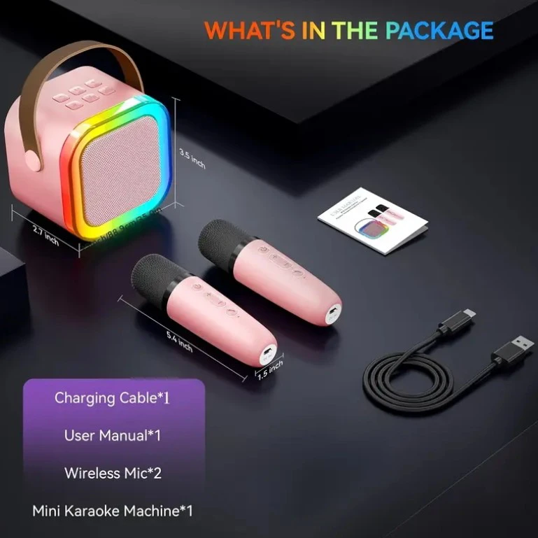 Blue Karaoke Mini Set - 2 Microphones With Speaker - photo 3