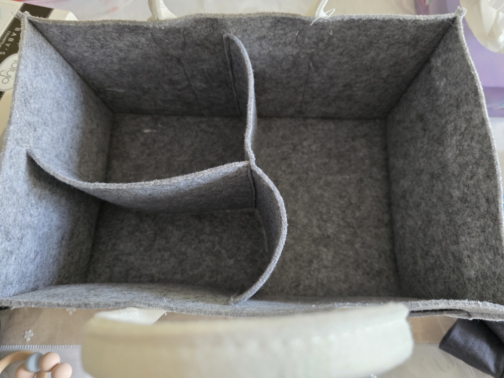 Grey Felt Diaper Caddy Organizer - photo 3