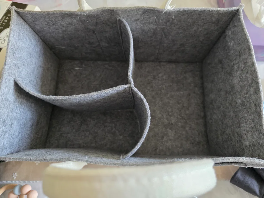 Grey Felt Diaper Caddy Organizer image indicator(3)