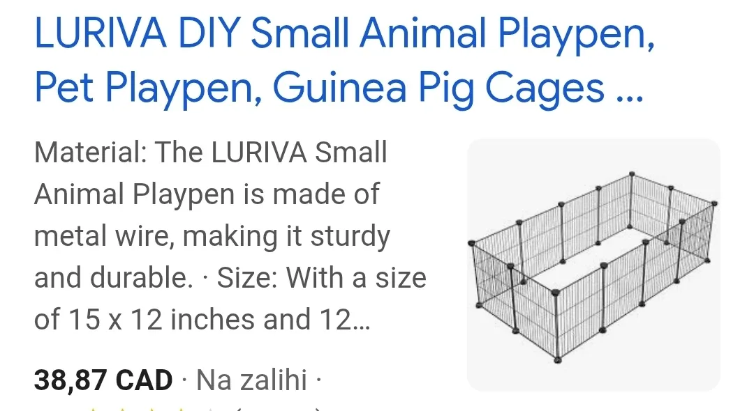 LURIVA DIY Small Animal Playpen - 15x12 inches thumbnail