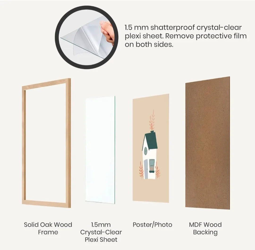 Opposite Wall 11x14 Oak Wood Frame (28x36 cm) image indicator(6)