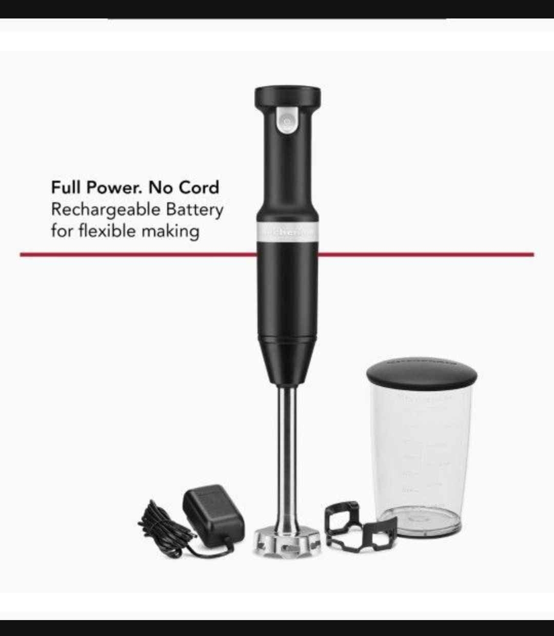KitchenAid - Cordless Variable Speed Hand Blender - Black Matte - photo 4