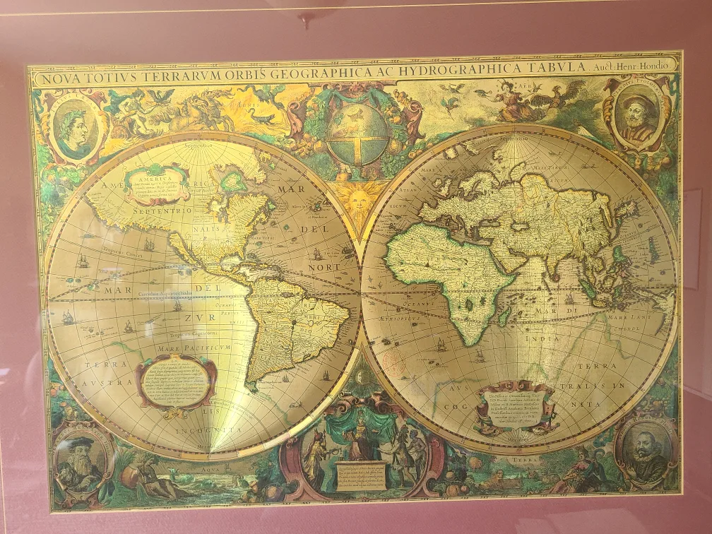 Framed Antique World Map Print image indicator(4)