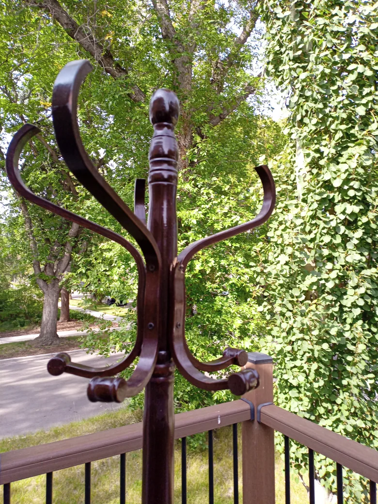 Wooden Coat Rack - Dark Brown, one broken hook image indicator(2)