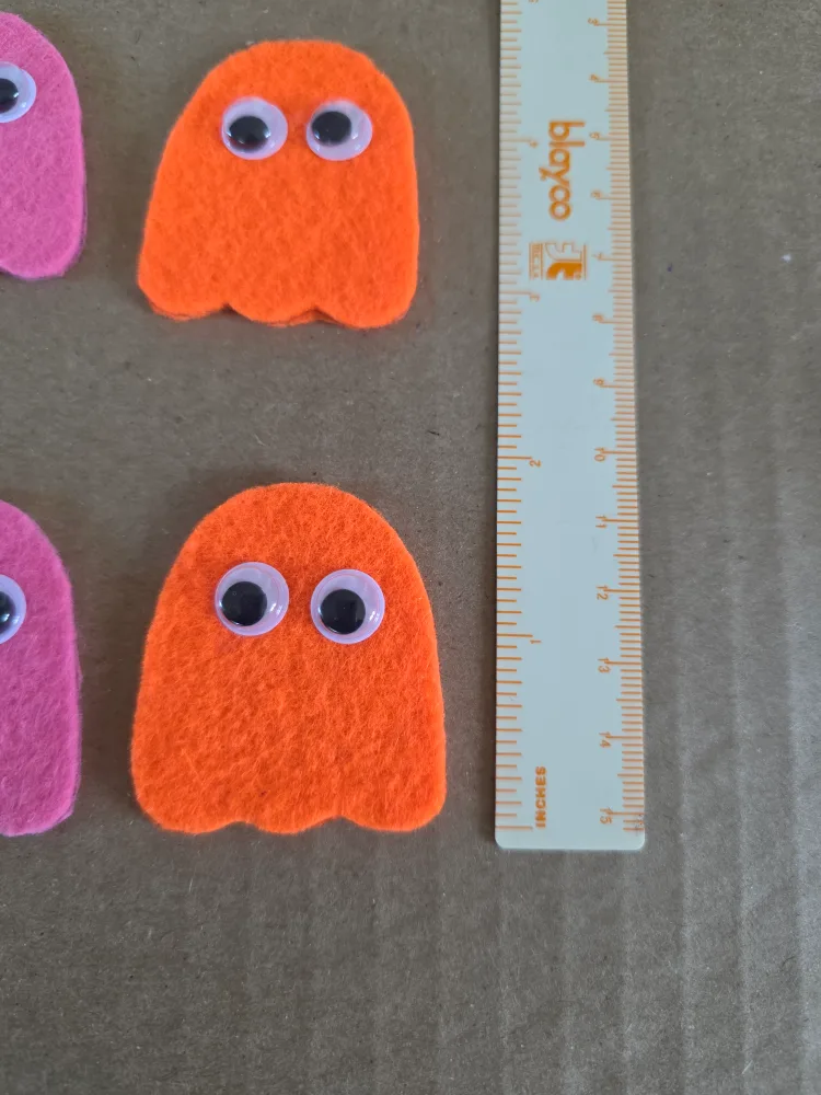 Handmade Pac-Man & Ghost Felt Appliqués image indicator(3)