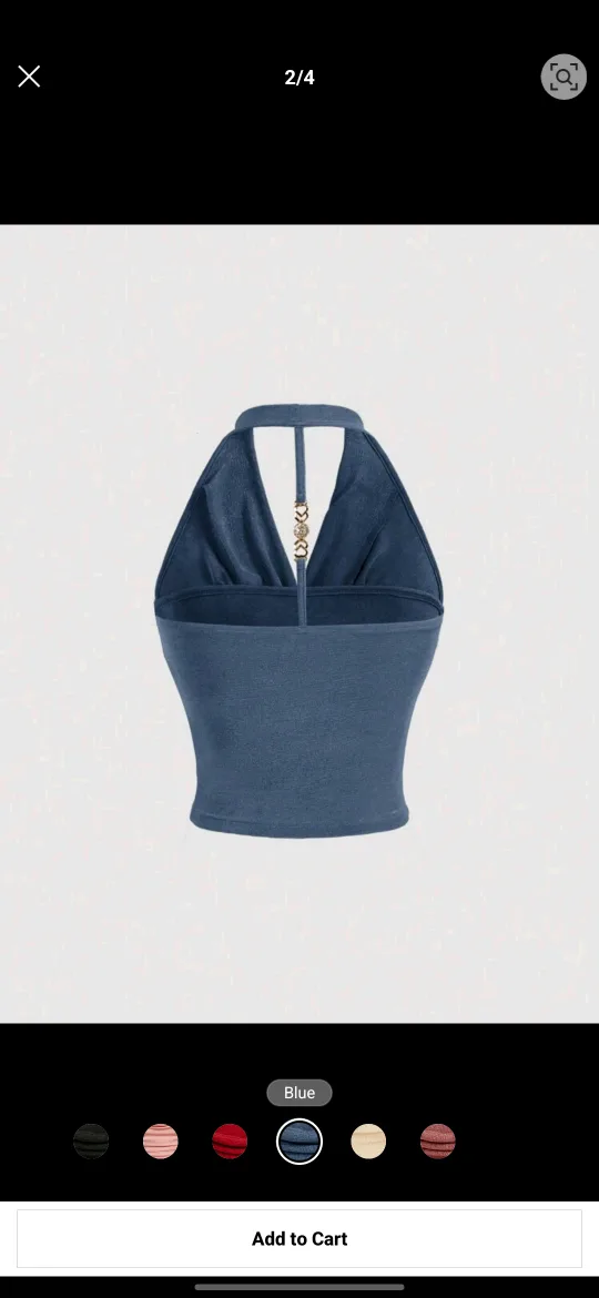 Blue Halter Top from shein image indicator(4)