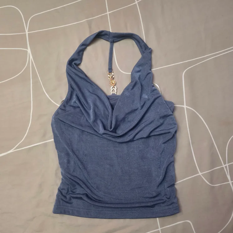 Blue Halter Top from shein thumbnail