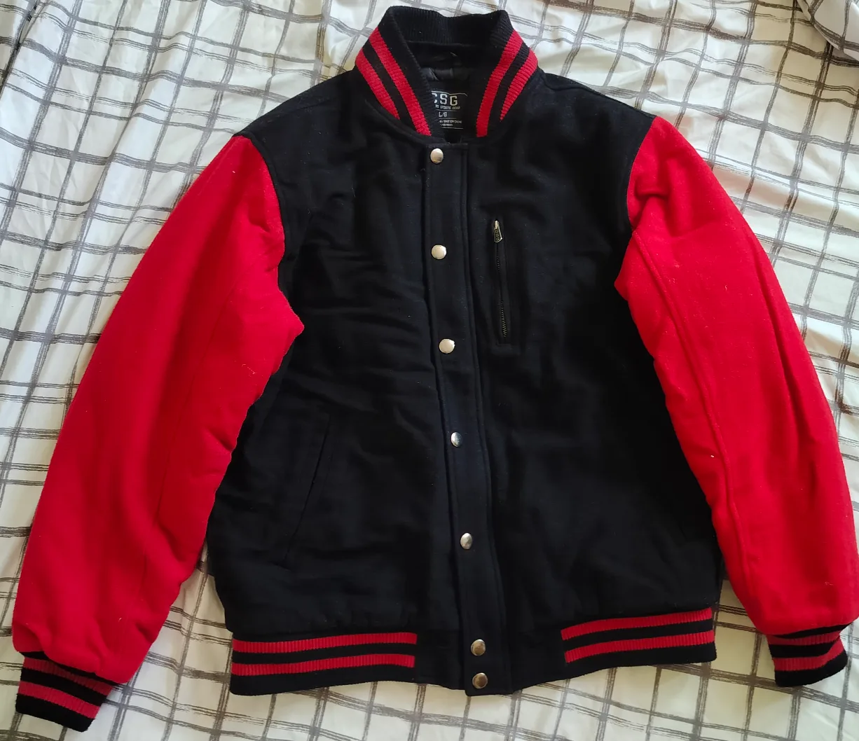 CSG Varsity Jacket - Black & Red, Size L image indicator(3)