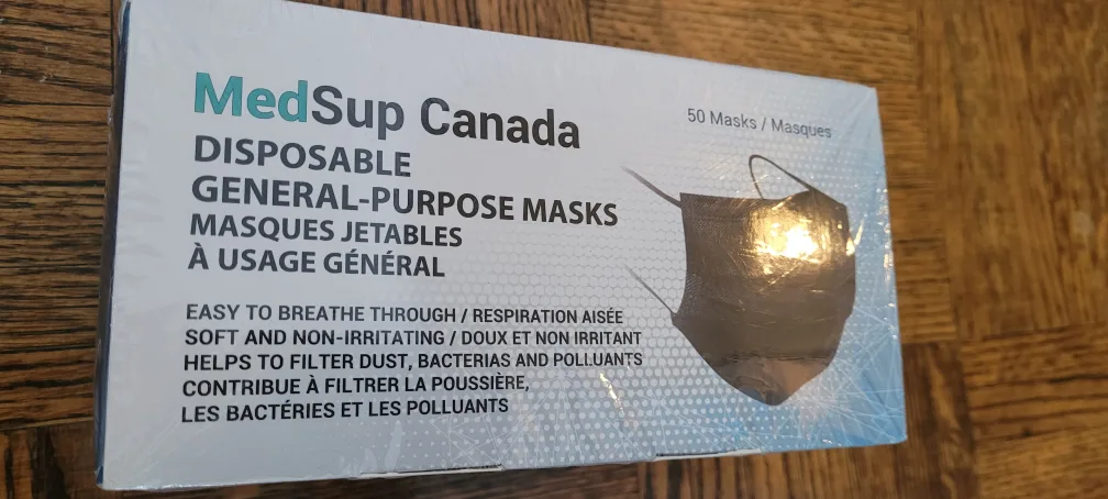 Sealed MedSup Canada Disposable Masks - 50 Masks thumbnail