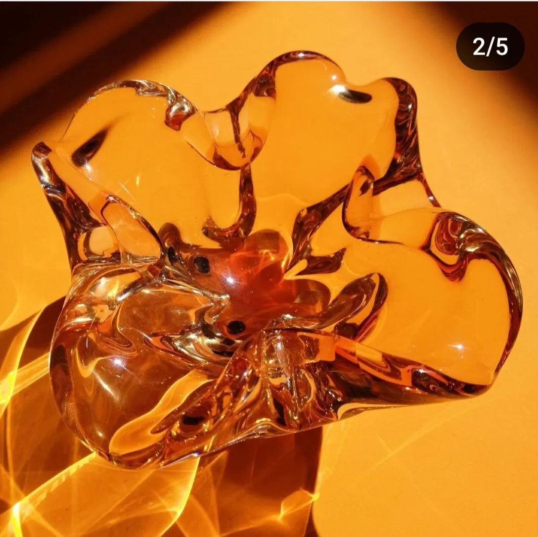 vintage Mid Century Amber Glass Art Bowls image indicator(3)