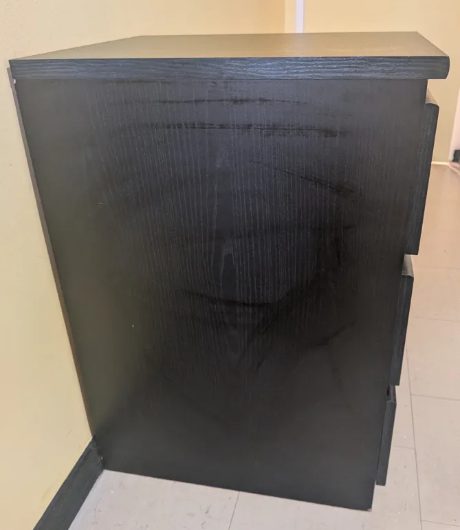 Black 3 drawer dresser/ nightstand image indicator(2)