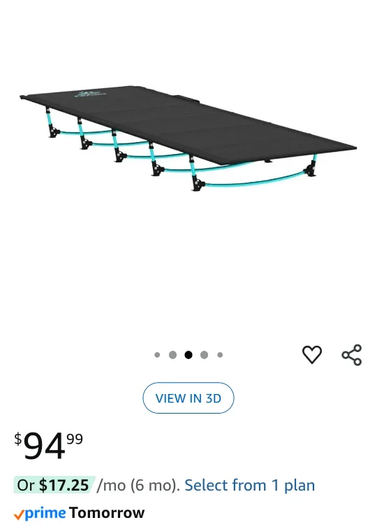 FE Active Folding Camping Cot - Lightweight & Portable thumbnail