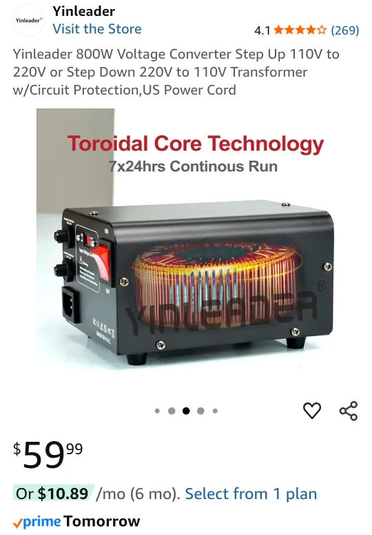 Yinleader 800W Voltage Converter thumbnail