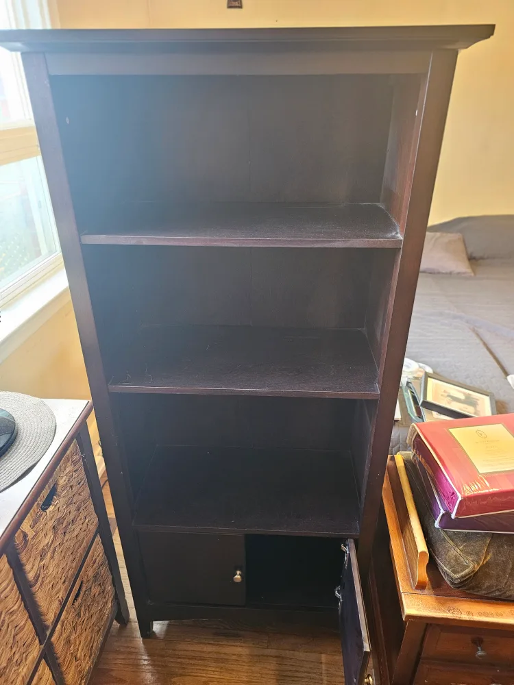 Dark Brown Wooden Bookcase with Cabinet image indicator(2)