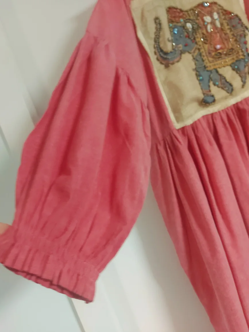 Pink Dress with Elephant Design image indicator(3)