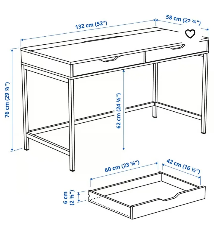 IKEA Desk - Navy Blue thumbnail
