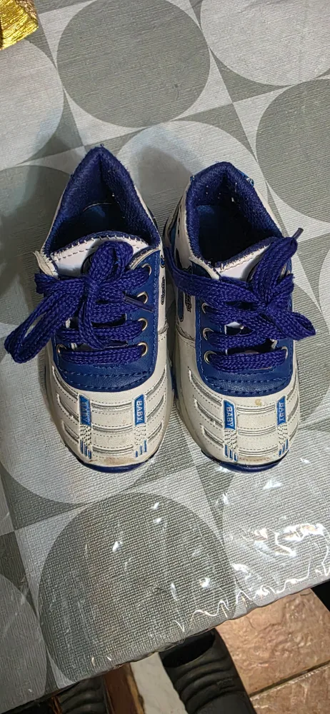 Baby Shoes - White and Blue thumbnail